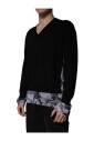 pull-v-en-laine-camouflage-noire