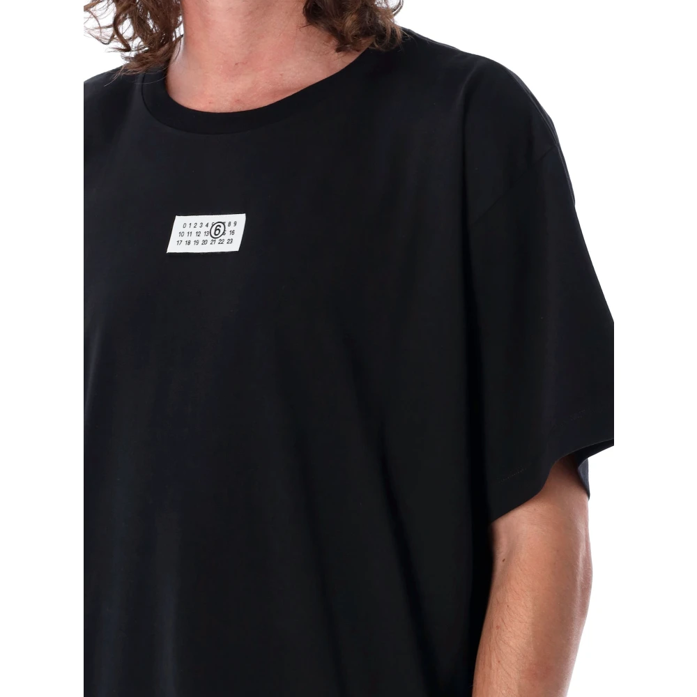 MM6 Maison Margiela Zwart Tag T-Shirt Herenmode Black Heren