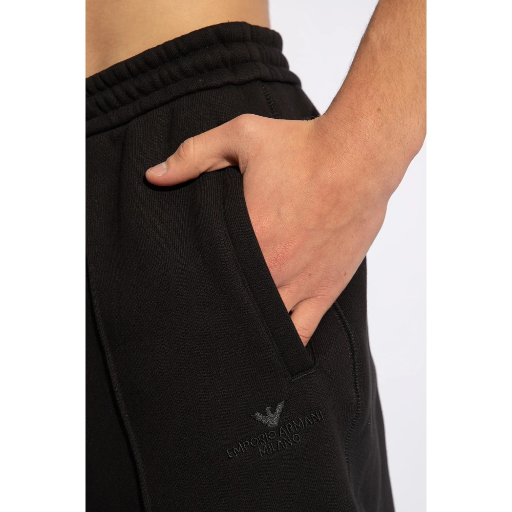 Emporio Armani Sweatpants met logo Black Heren