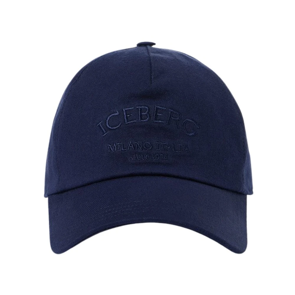 Iceberg Blauwe baseballpet met Milano Italia borduursel Blue Dames