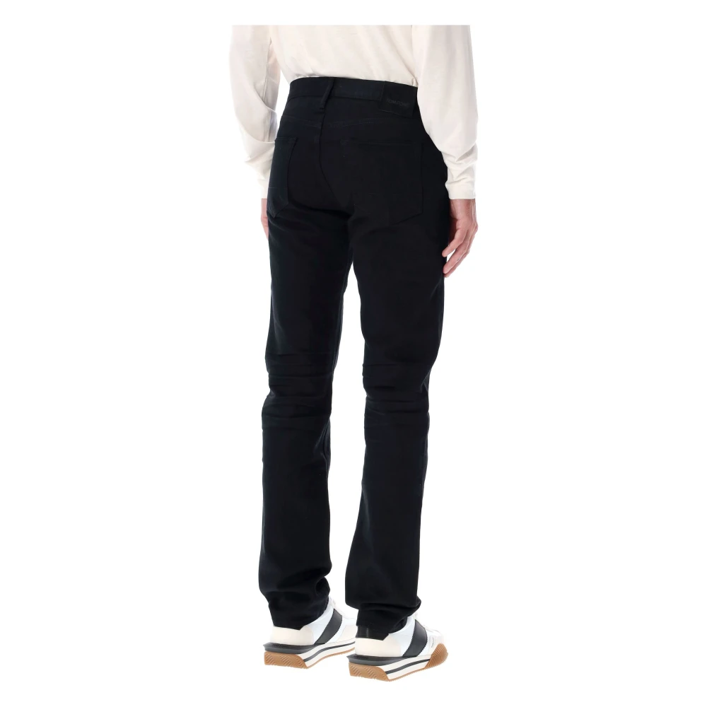Tom Ford Zwarte Straight Fit Denim Jeans Black Heren