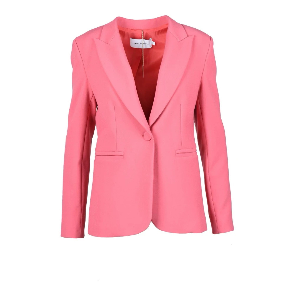 Simona Corsellini Elegante Jas met Unieke Stofmix Pink Dames