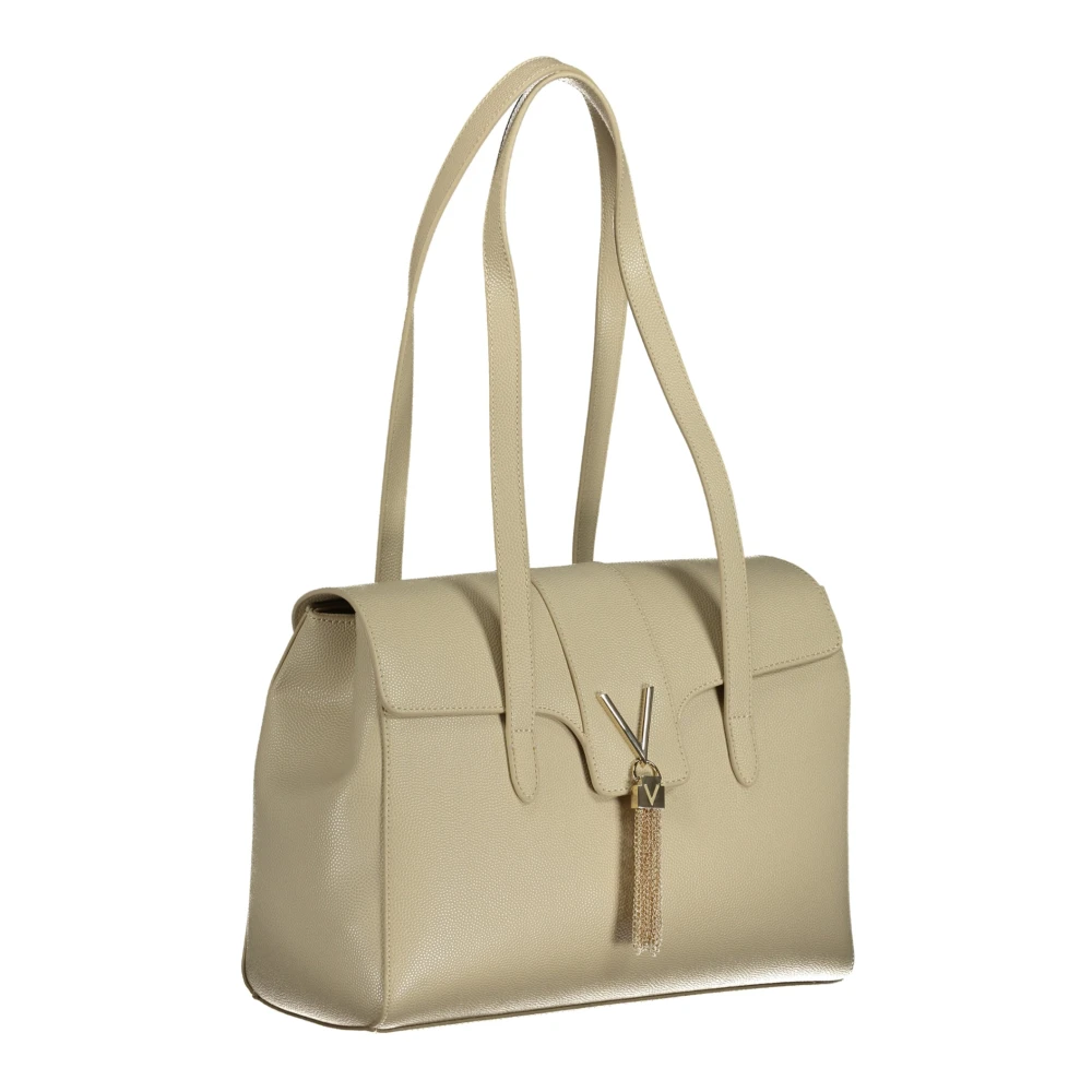 Valentino by Mario Valentino Beige Schoudertas met Ritssluiting Beige Dames