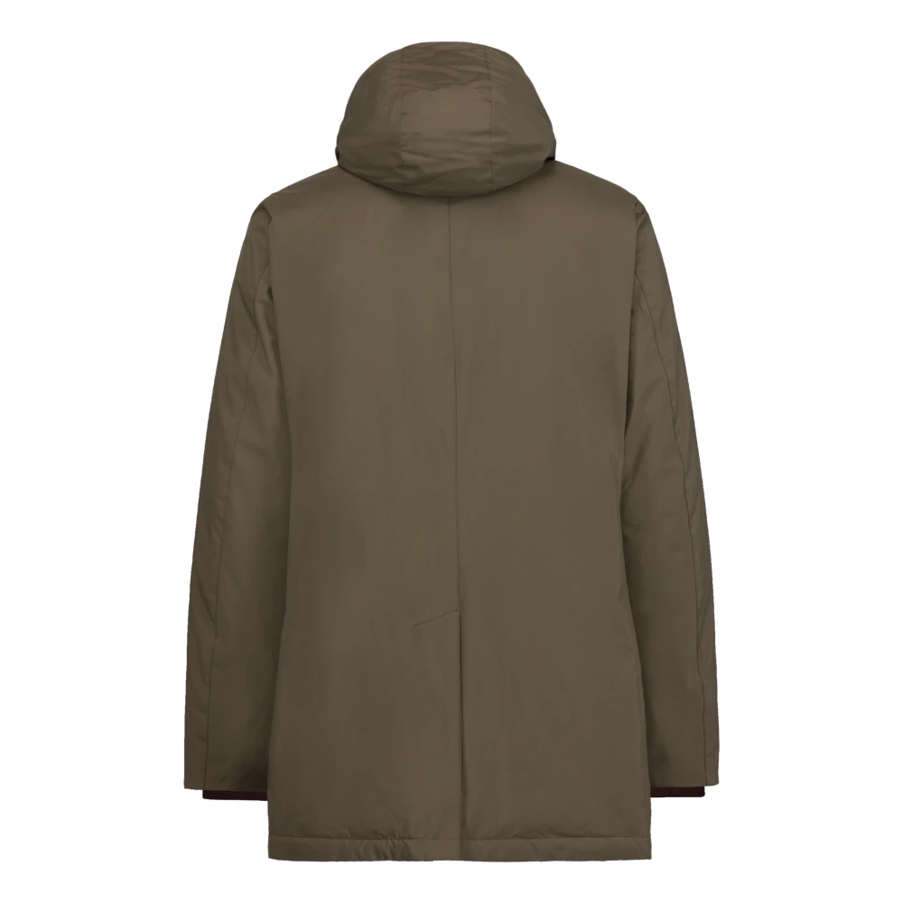 People of Shibuya Technische gewatteerde jas met capuchon Green Heren
