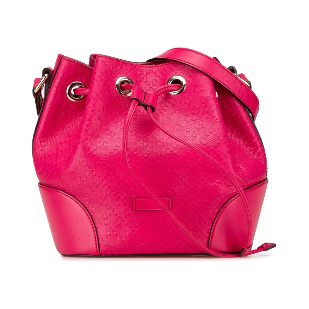 Gucci Vintage Women's Pink Pre-Owned Print Bucket Bag
