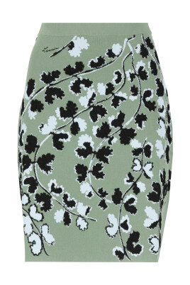 floral-pattern-elastic-waist-skirt