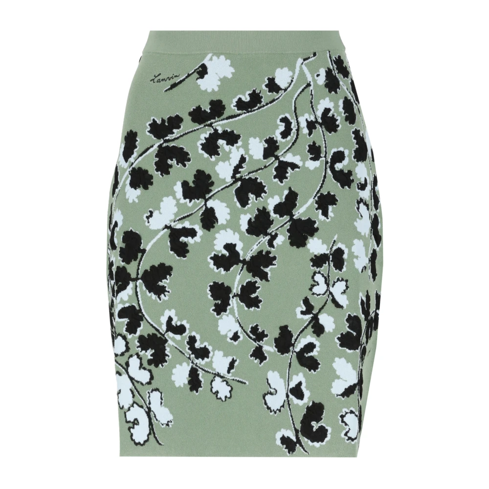 Lanvin Bloemenpatroon Elastische Taille Rok Green Dames