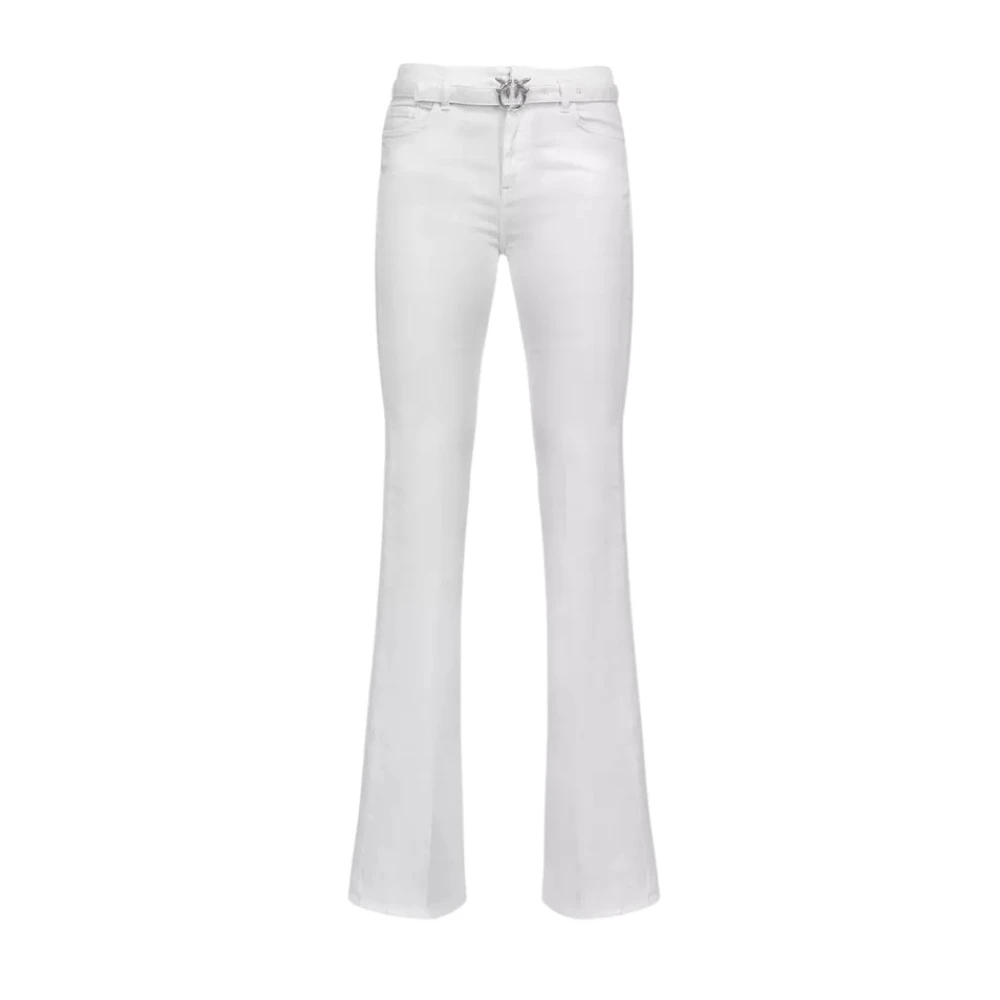 Pinko Flora Witte Denim Jeans White Dames