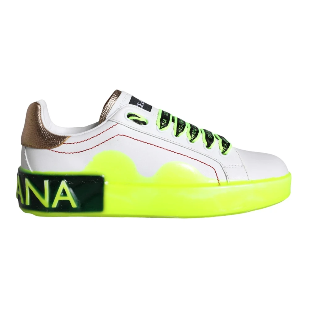 Dolce & Gabbana Men's White Portofino Low-Top Sneakers