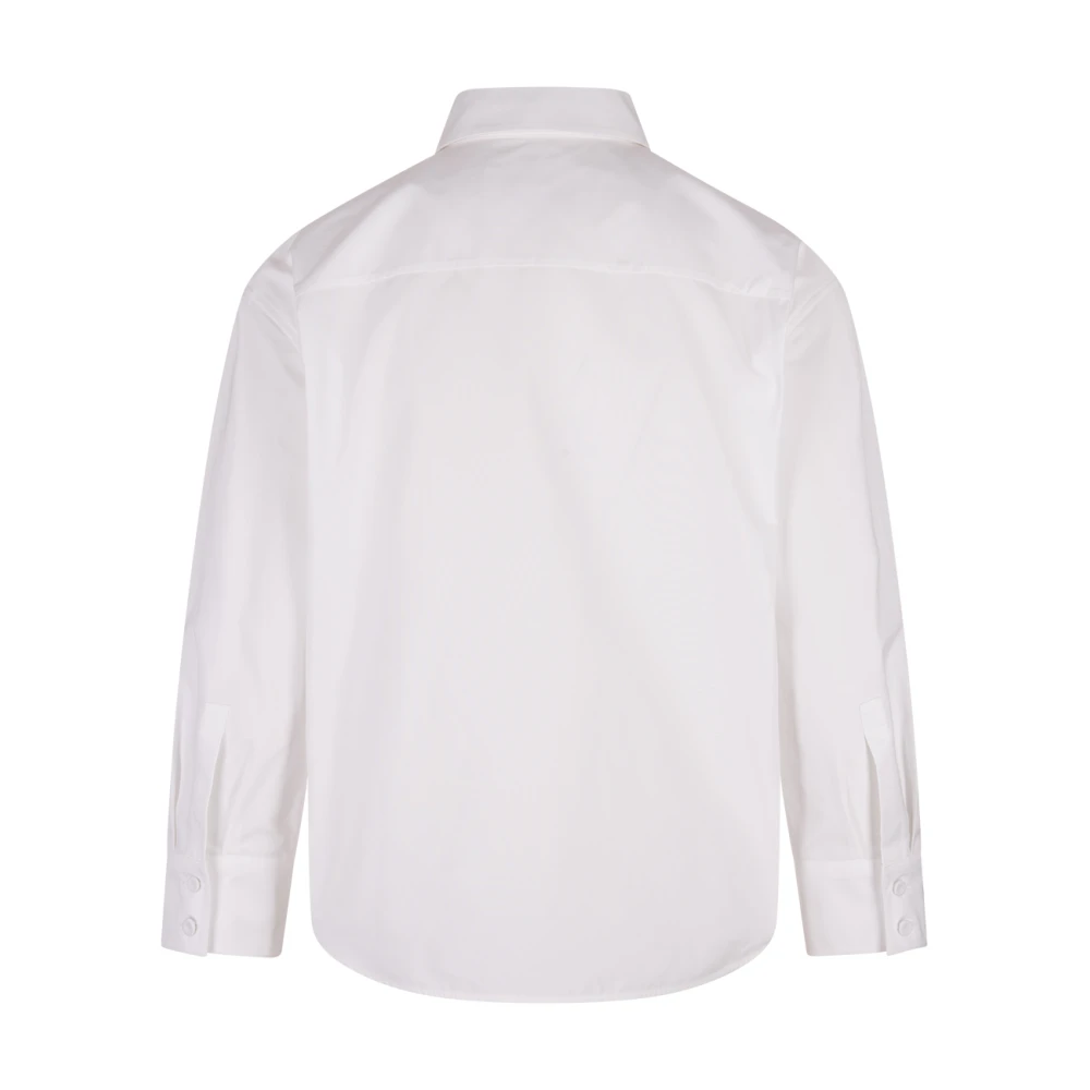 Jil Sander Witte Katoenen Poplin Cropshirt White Dames