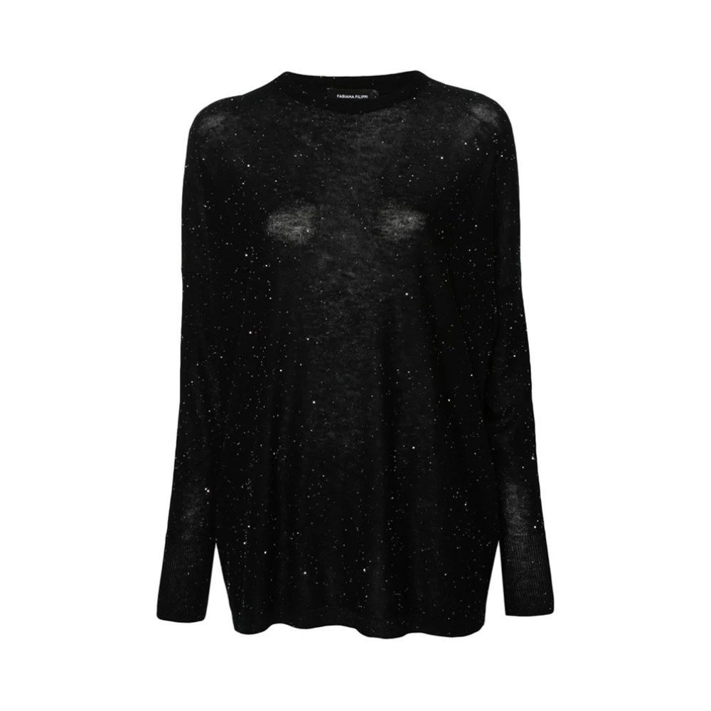 Fabiana Filippi Zwart Paillet Trui Black Dames