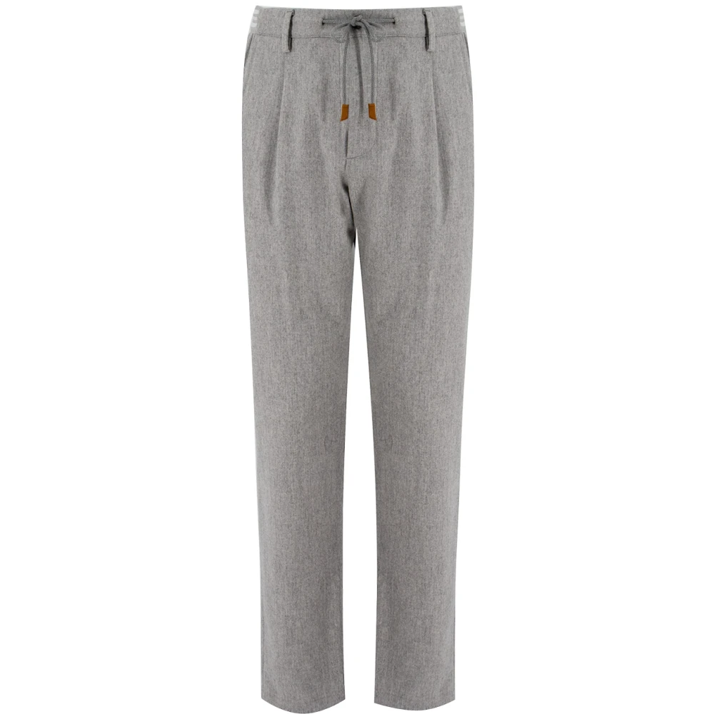 Eleventy Sportieve Jogger Broek met Gestreepte Elastiek Gray Heren