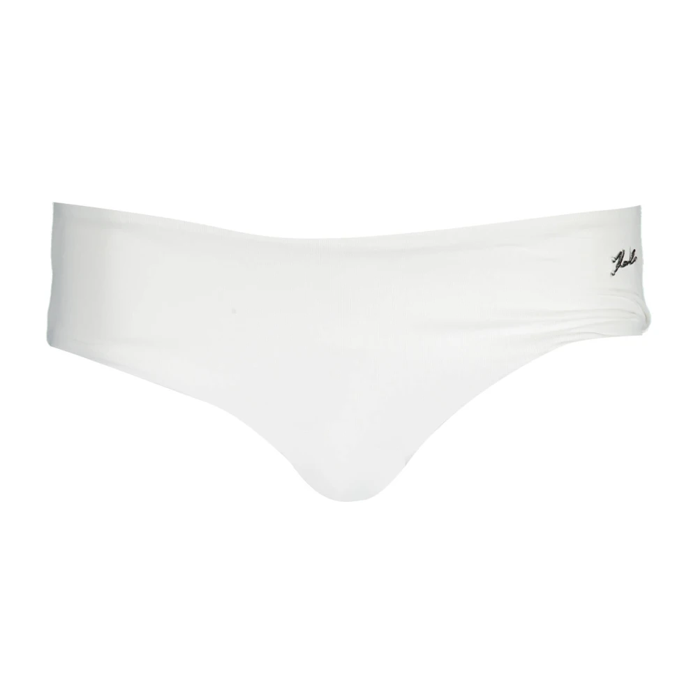 Karl Lagerfeld Witte Strandkleding Bikini Onderstuk met Logo White Dames