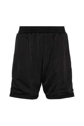 Svart Perforerad Väv Shorts
