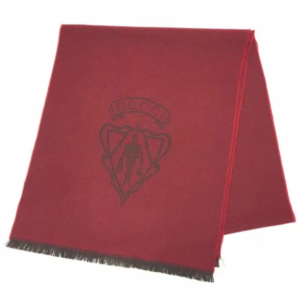 Gucci Vintage Pre-owned Wool scarves Red Dames
