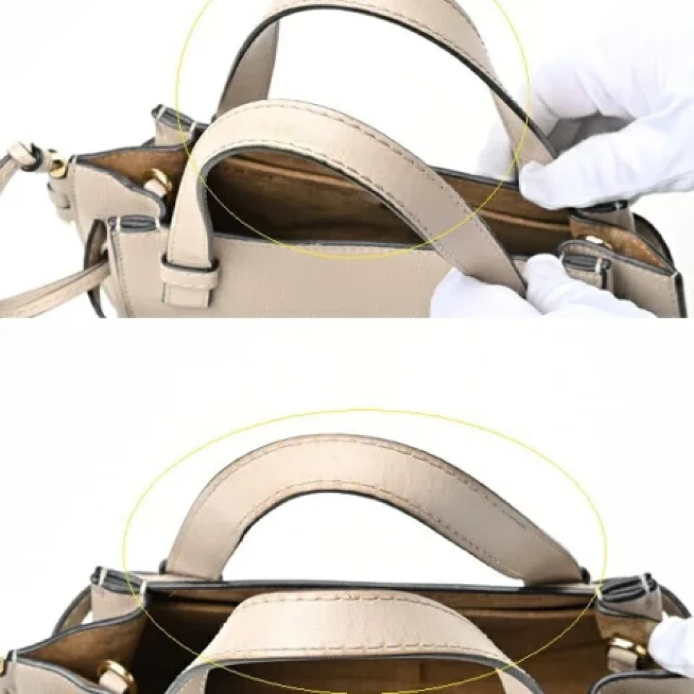 Loewe Pre-owned Leather handbags Beige Dames