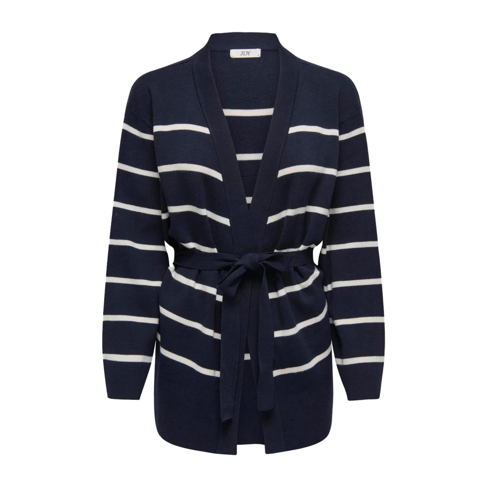 Jacqueline De Yong Women's Blue Striped Cardigan Knitwear