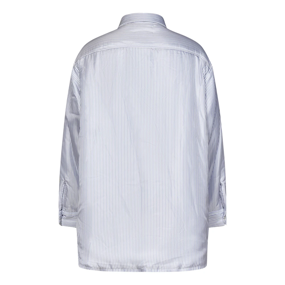 Maison Margiela Blauwe knoopsluiting overhemd met stikdetail Blue Dames