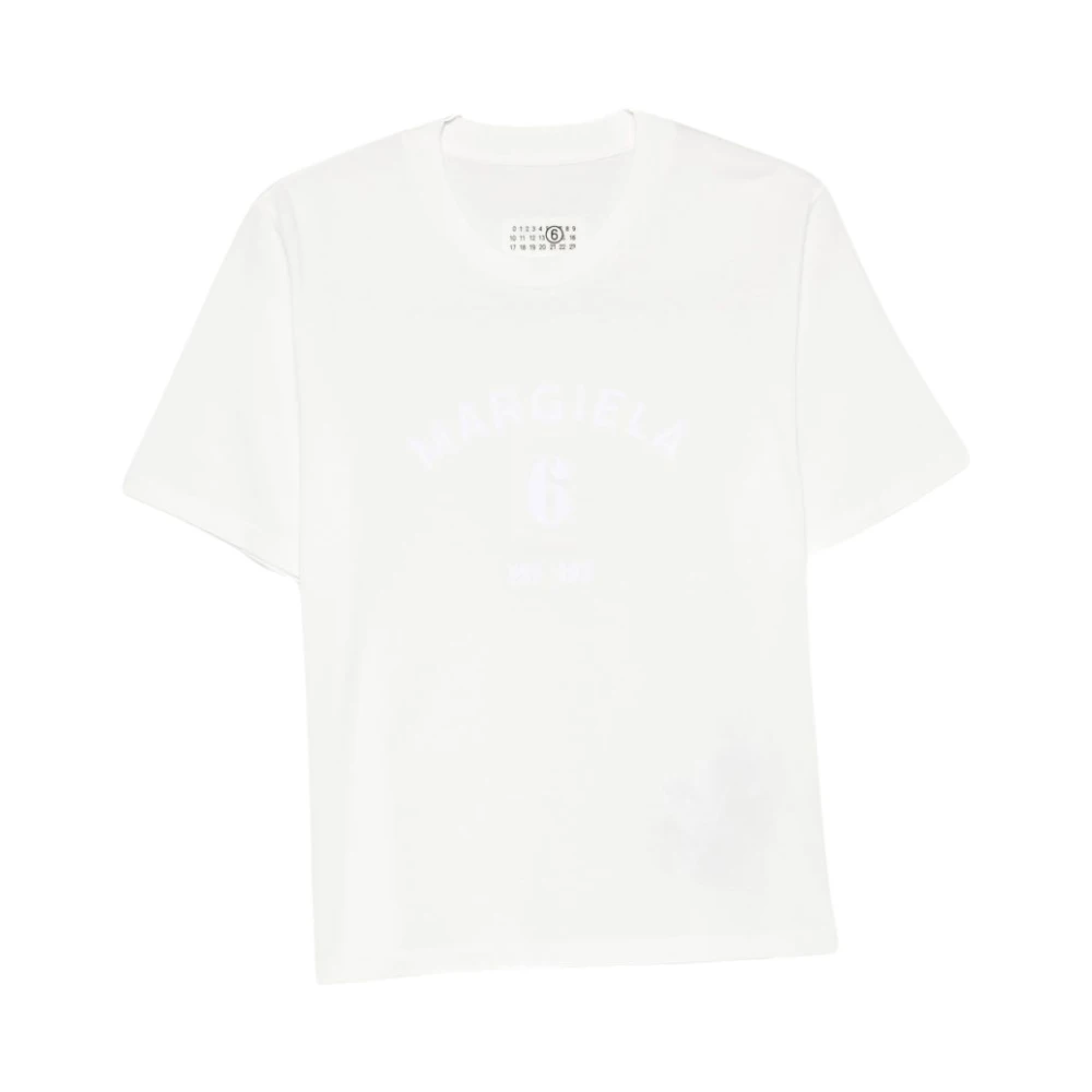 Mm6 Maison Margiela Crew Neck T-Shirt - Female - T-Shirts - White - S - Tops