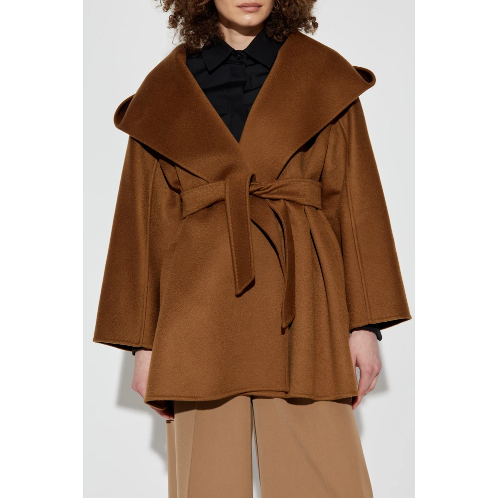 Max Mara Kasjmierjas met capuchon Ocroma Brown Dames