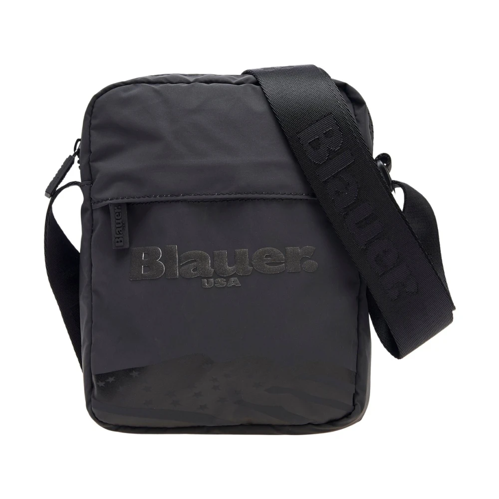 Blauer Men's Black Synthetic Crossbody Bag With Multiple Compartts