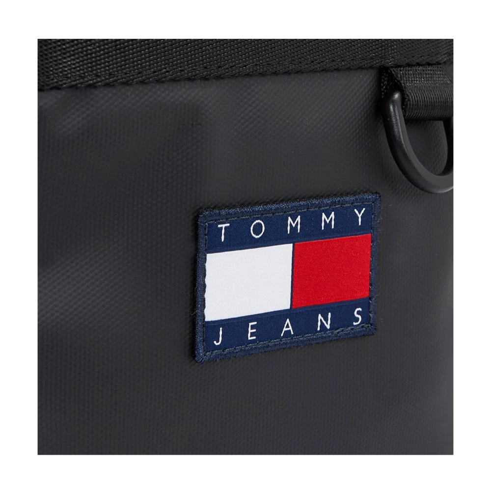 Tommy Jeans Logo Patched PU Leren Schoudertas Black Heren
