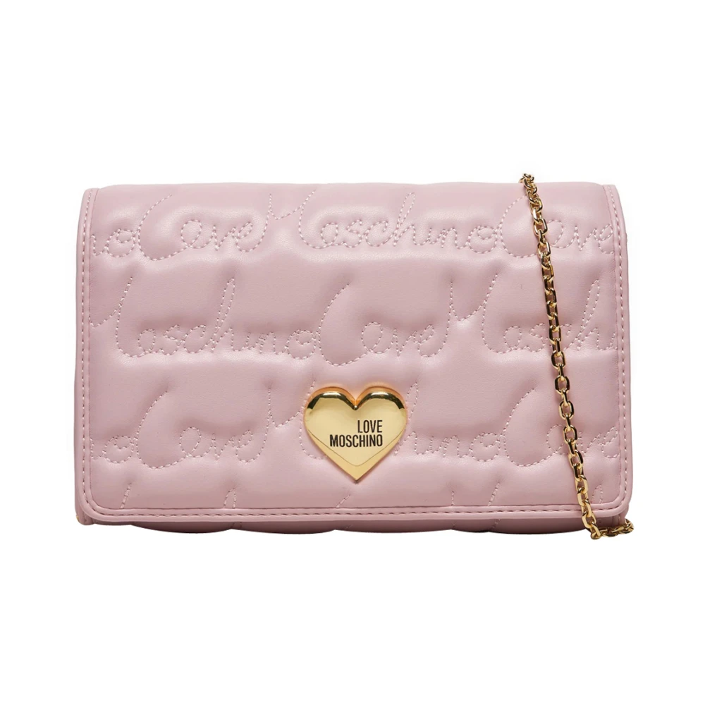 Love Moschino Roze Schoudertas met Gouden Details Pink Dames