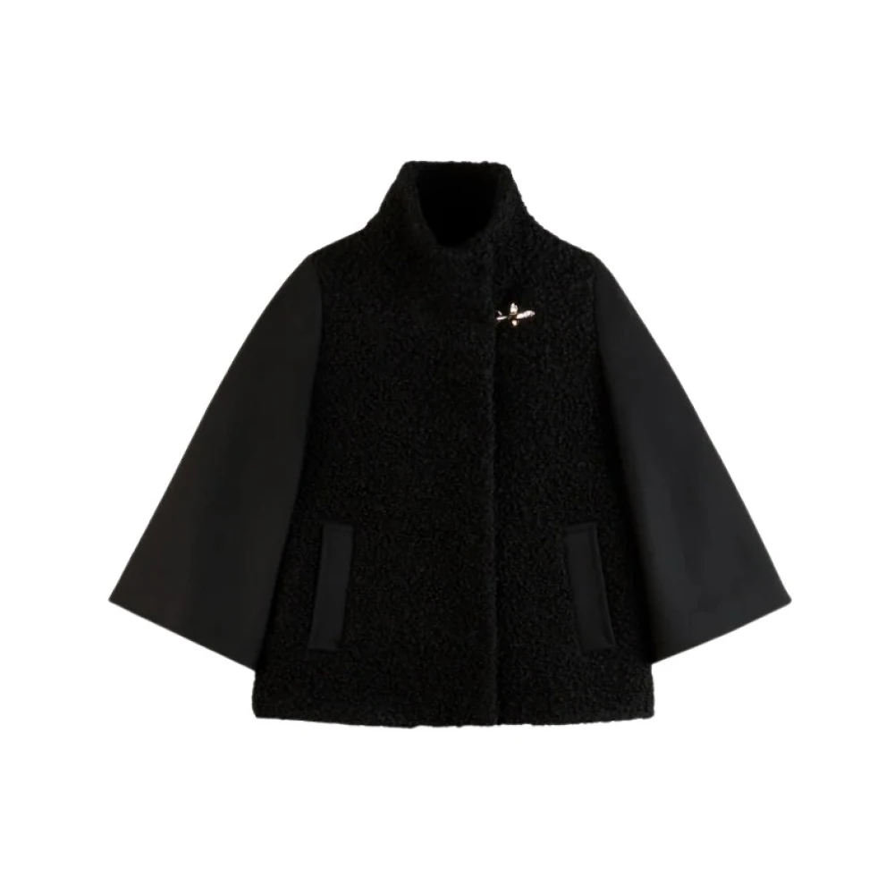 Fay Zwarte Cape Jas Black Dames