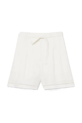 Oversized lösa linneblandning Bermuda shorts