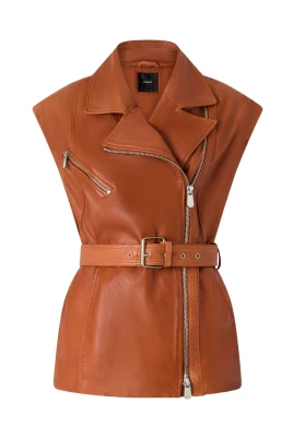 Biker-stil Läder Västen