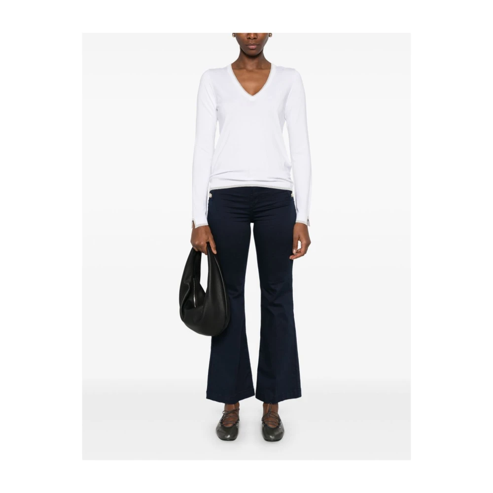 Liu Jo Witte Sweater met Ribboorden White Dames