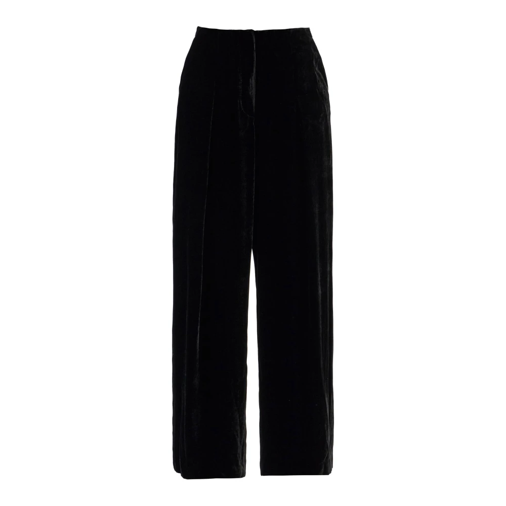 Golden Goose Zwarte Fluwelen Wijde Broek Black Dames
