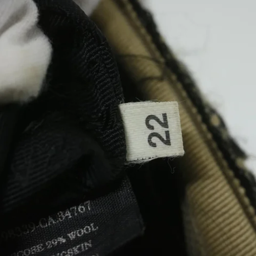 Prada Vintage Pre-owned Wool handbags Beige Dames