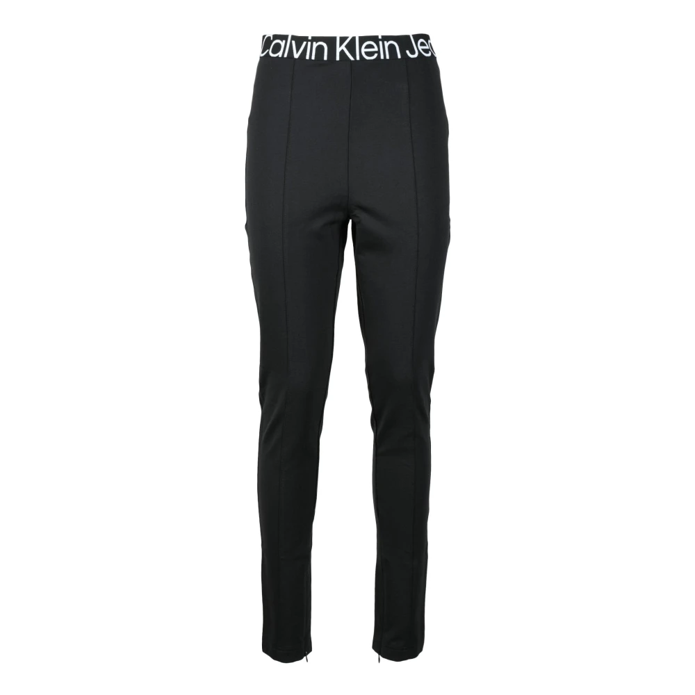 Calvin Klein Jeans Elegante Viscose Blend Stretch Broek Black Dames