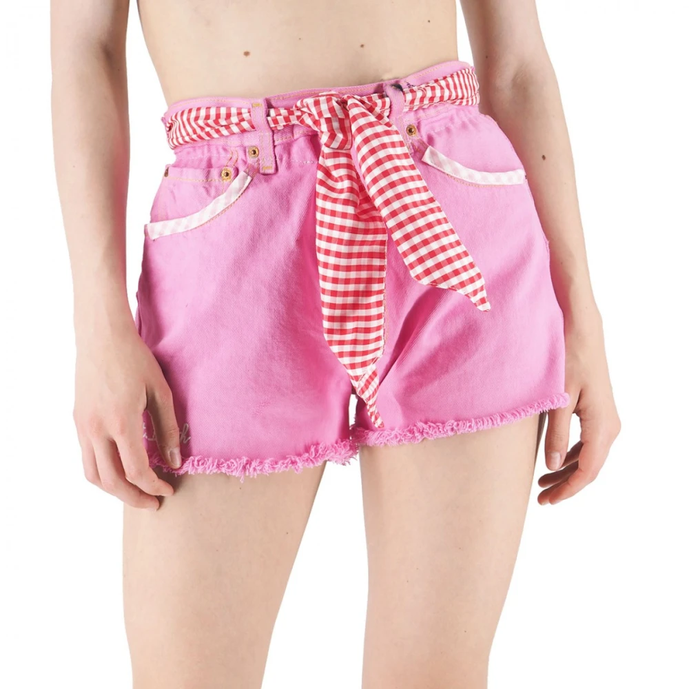 MC2 Saint Barth Dames Denim Patch Shorts Pink Dames