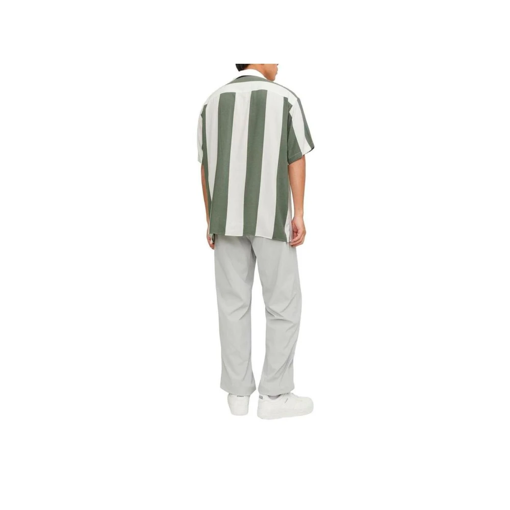 jack & jones Groene viscose korte mouwen overhemd Multicolor Heren