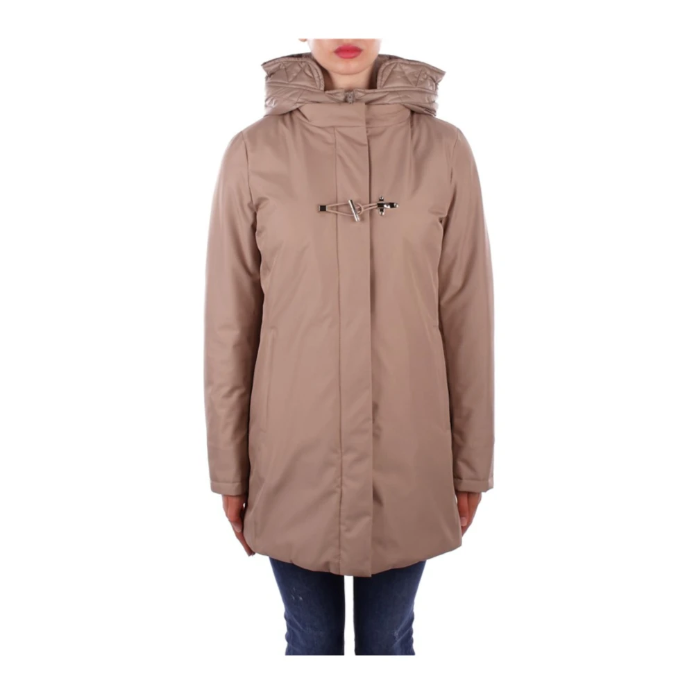 Fay Toggle Coat in Beige Gabardine Beige Dames
