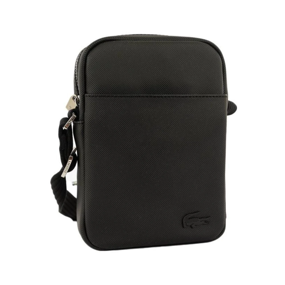Lacoste Men's Black Slim Vertical Camera Bag - Cross Body Bags - One Size - Bags