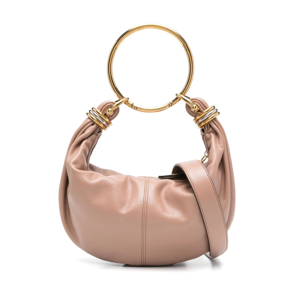 Chloé Hobo Tas met Gouden Logo Pink Dames