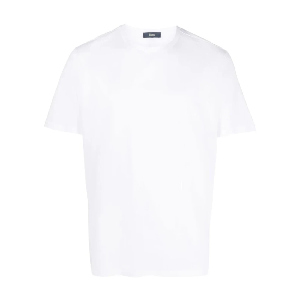 Herno Vita T-shirts och Polos med Overlock-sömnad White, Herr