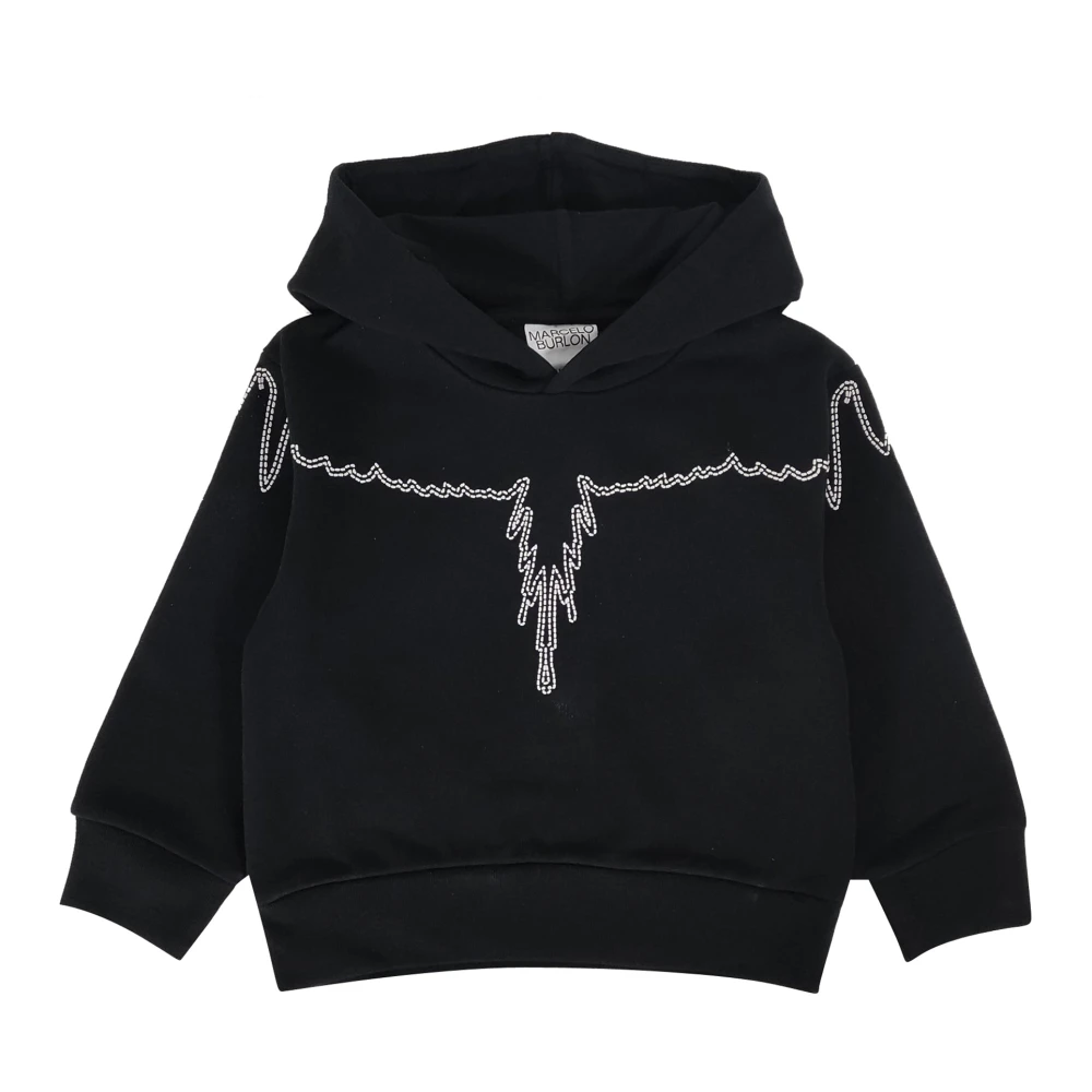 Marcelo Burlon Boys Black Kids Sweatshirts, 6 Y, Sweatshirt