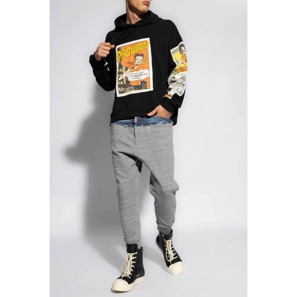 Dsquared2 Sweatpants in contrasterende stoffen Gray Heren