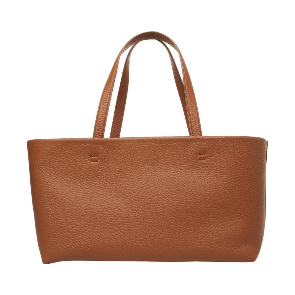 Orciani Luxe Bruine Leren Shopper Tas Brown Dames