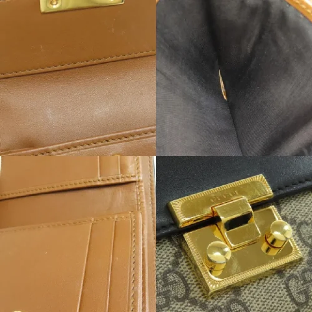 Gucci Vintage Pre-owned Leather wallets Black Dames