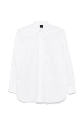 Vit Button-Up Skjorta med Box-Pleat Detalj