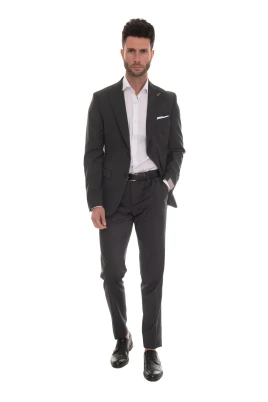 Slim Fit Ullkostym med 2 Knappar