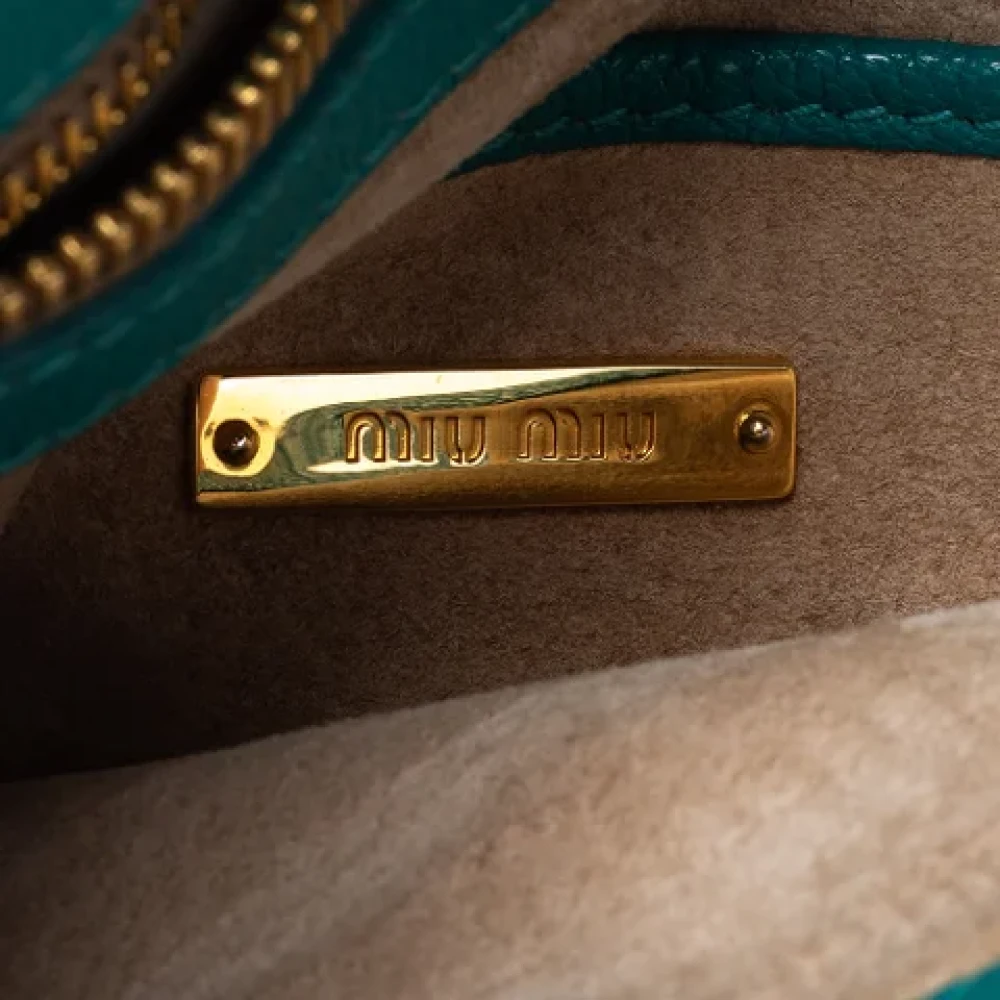 Miu Pre-owned Leather handbags Green Dames