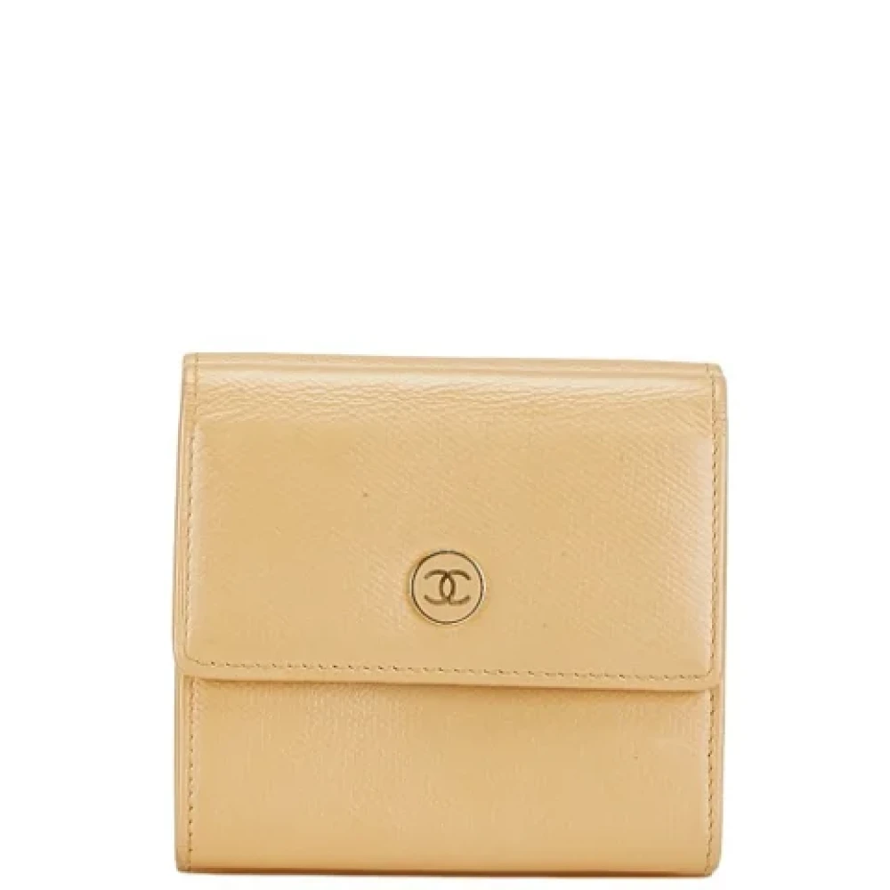Chanel Vintage Pre-owned Leather wallets Beige Dames