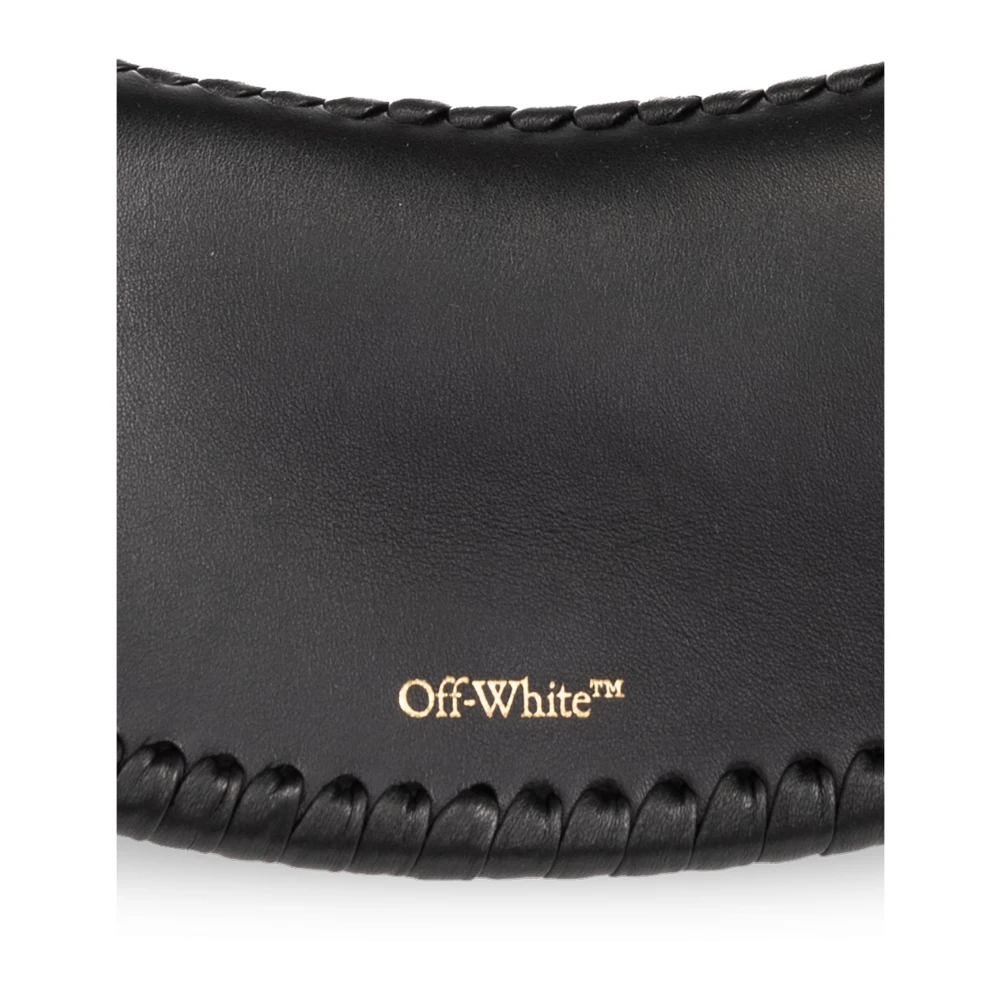 Off White Leren schoudertas Black Dames