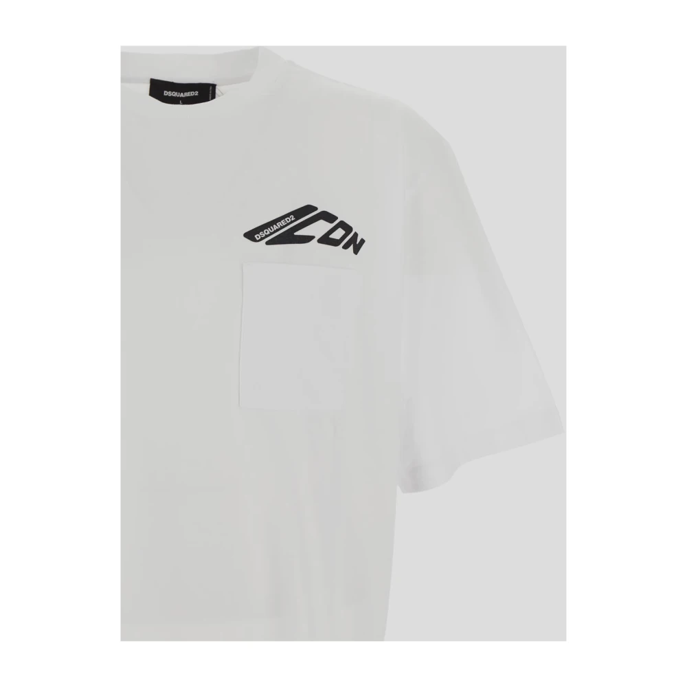 Dsquared2 Logo Tee Casual Wear Fashion Shirt White Heren